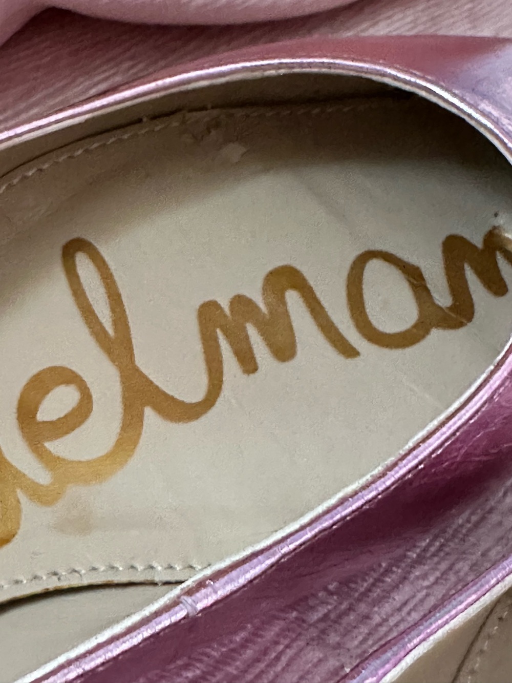 NWB! Sam Edelman Metallic Rose Pink Pointed-Toe Flats - Picture 5 of 8
